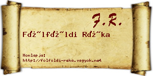 Fölföldi Réka névjegykártya