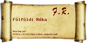 Fölföldi Réka névjegykártya