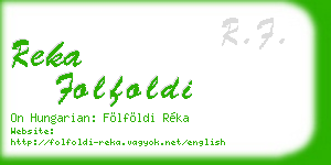 reka folfoldi business card