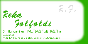 reka folfoldi business card